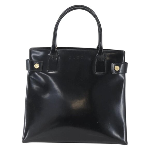 GUCCI Hand Bag Patent leather Black Gold Auth 151615 - Picture 12 of 16